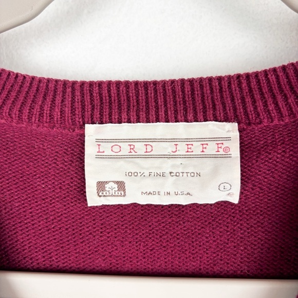 Vintage Lord Jeff Men’s Red 100% Fine Cotton Sz L - Picture 4 of 5